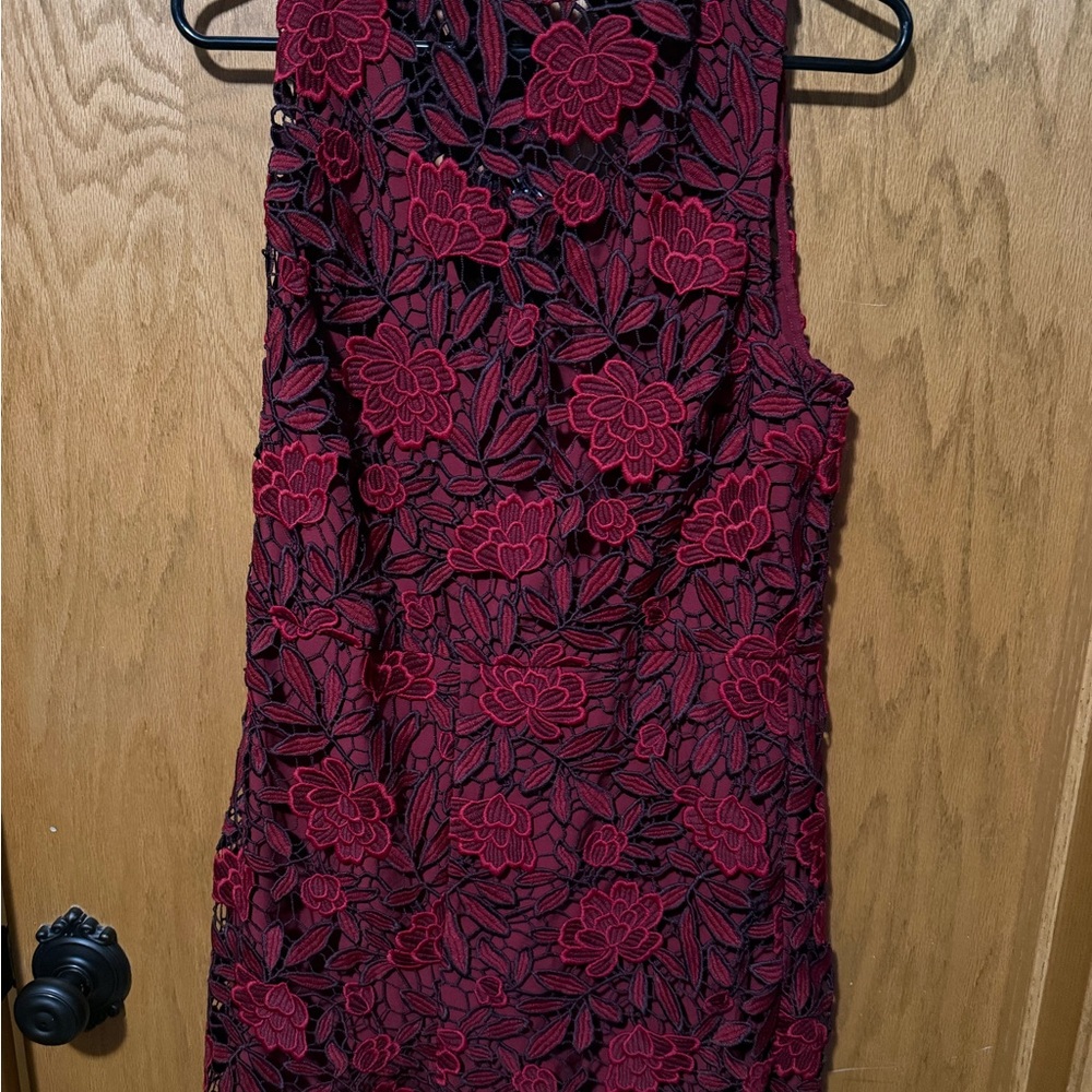Guess Red Floral Lace Romper size 10